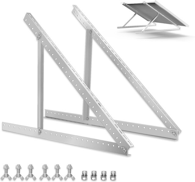 CP-SETUNO Verstellbare Solarpanel-Halterungen für 45 Zoll Solarpanels bis 500 Watt, Farbe: Silber - Bild 1