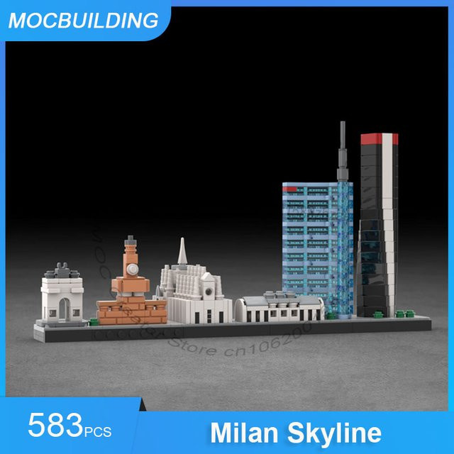 MOCBUILDING Mailänder Skyline Modell, Bausteine, 583 Teile - Bild 1