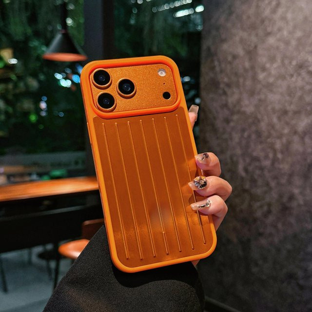 Rimowa High-End 3D Reisetrolley Handyhülle für iPhone 17 Pro Max, 17 Pro, 16 Pro Max, 16 Pro, 15 und 14 in Orange - Bild 1