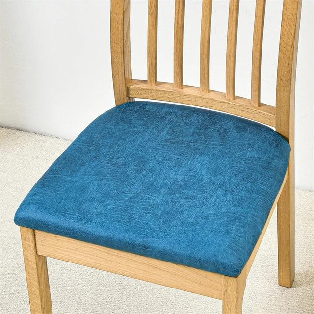 Elastische Stuhlbezüge aus Stretch-Spandex in Blau für Esszimmerstühle, abnehmbar und schmutzabweisend - Bild 1