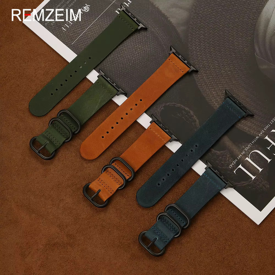 REMZEIM Uhrenarmband Leder, Vintage, Herren - Bild 1