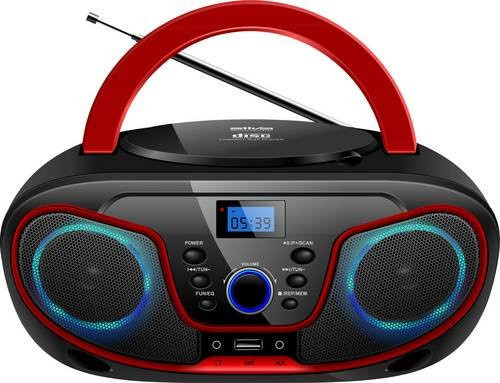 Silva Schneider MPC 19.4 CD-Radio mit UKW, USB und AUX in Schwarz-Rot - Bild 1