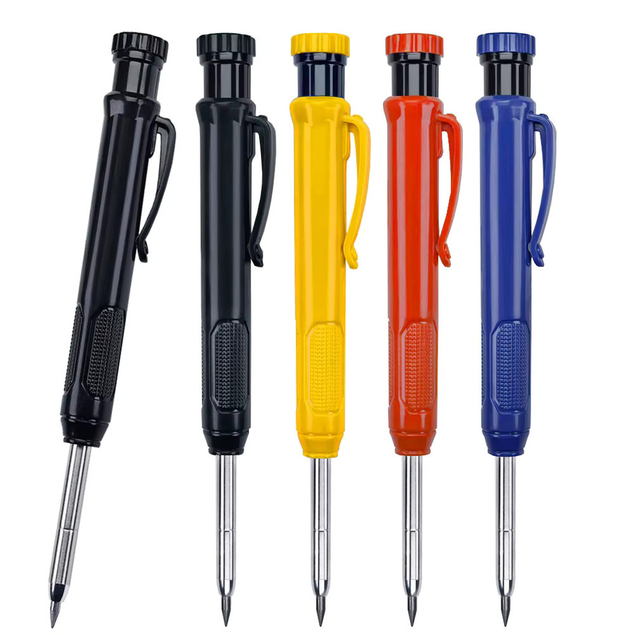 JOMPENS Automatischer Schreinerbleistift Set mit 2,8 mm Graphit Mine in Gelb für Holzbearbeitung und Zeichnungen - Bild 4