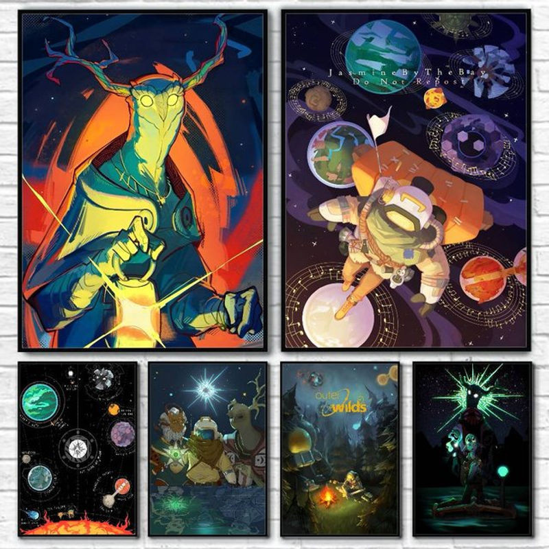 Selbstklebendes Anime Outer Wilds Filmspiel-Poster als Wandkunst für dein Zuhause, mehrfarbig, rechteckig - Bild 1