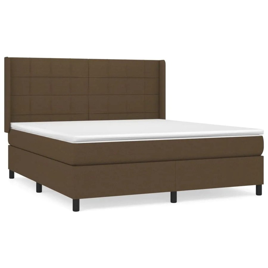 vidaXL Boxspringbett mit Matratze Dunkelbraun B/T/H: 160 x 200 x 163 cm Hybrid-Design mit Taschenfederkern - Bild 2