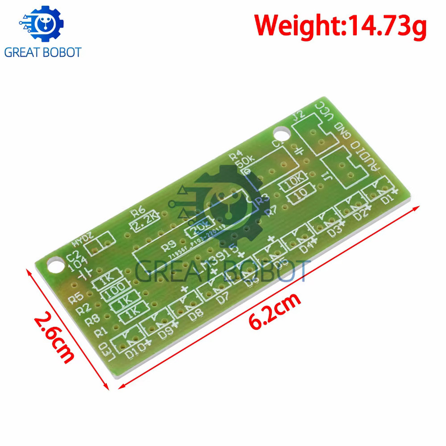 BS Funny 10-Segment-Audiopegelanzeige LM3915 DIY Kit Elektronisches Audiomanzeigerset - Bild 2