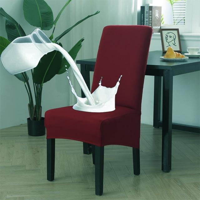 Wasserdichte und dehnbare Stuhlhusse XL für Esszimmerstühle mit hoher Rückenlehne, Rot, Breite: 60-75 cm - Bild 1