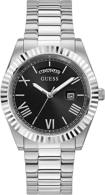 Guess Herrenuhr, Quarz, Edelstahl, Schwarz, 42 mm - Bild 1