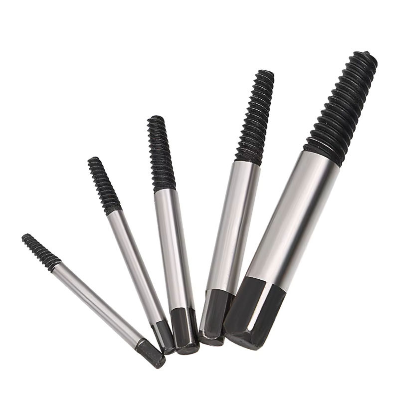 DIYWORK Schraubenausdreher-Set zum Entfernen gebrochener Bolzen und beschädigter Schrauben, 5-teilig, Silber - Bild 3