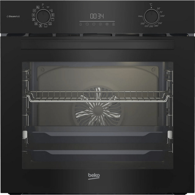 Beko BBIS17300BCS Einbaubackofen in Schwarz mit 72 l Volumen, Pizza-Stufe, Heißluft und Dampfunterstützung, Breite: 59,4 cm, Energieeffizienzklasse A - Bild 1