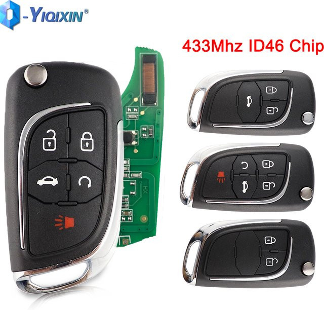 YIQIXIN Ersatz Fernbedienung Autoschlüssel für Vauxhall Opel Astra J Corsa E Insignia Zafira C Karl Mokka Cascade Adam mit 433MHz ID46 Chip in Schwarz - Bild 1