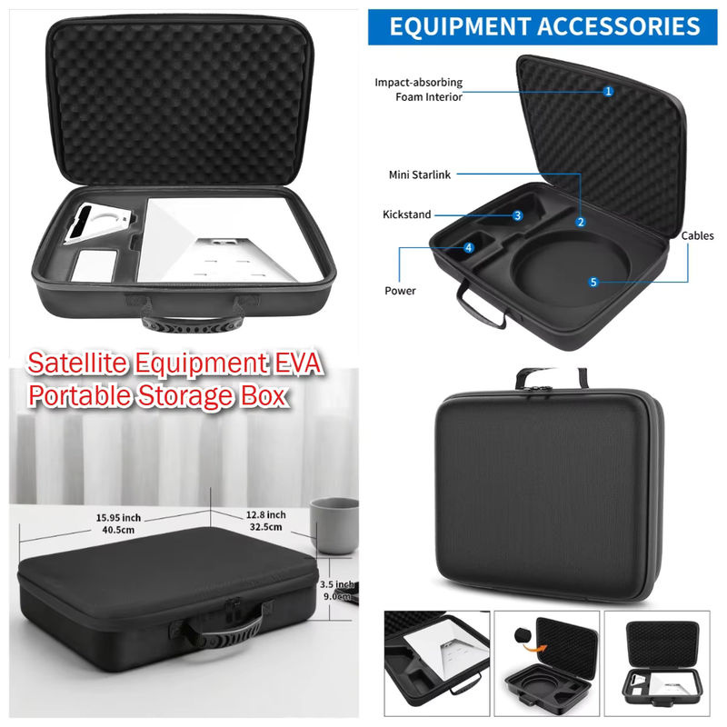 Starlink Mini Case Starlink Mini wasserdichte Hartschalen-Reisetasche mit Innenschaum für Zubehör in Schwarz - Bild 5