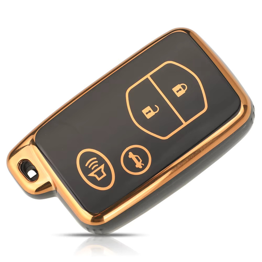 Jingyuqin Soft TPU Auto Smart Key Schutzhülle für Toyota Rav4 Highlander Camry Avalon Prius Alpha Aqua Land Cruiser Auris in Schwarz - Bild 2