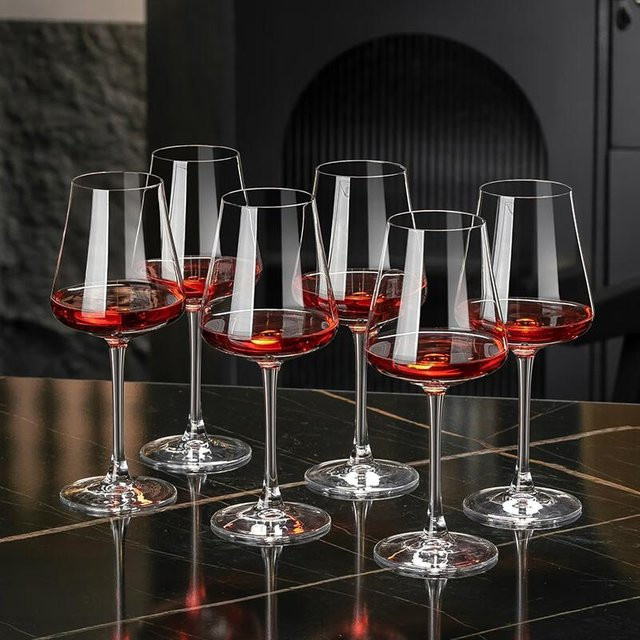 Casa Mart Kristall Weinglas Set aus transparentem Kristallglas für Rotwein - Bild 1
