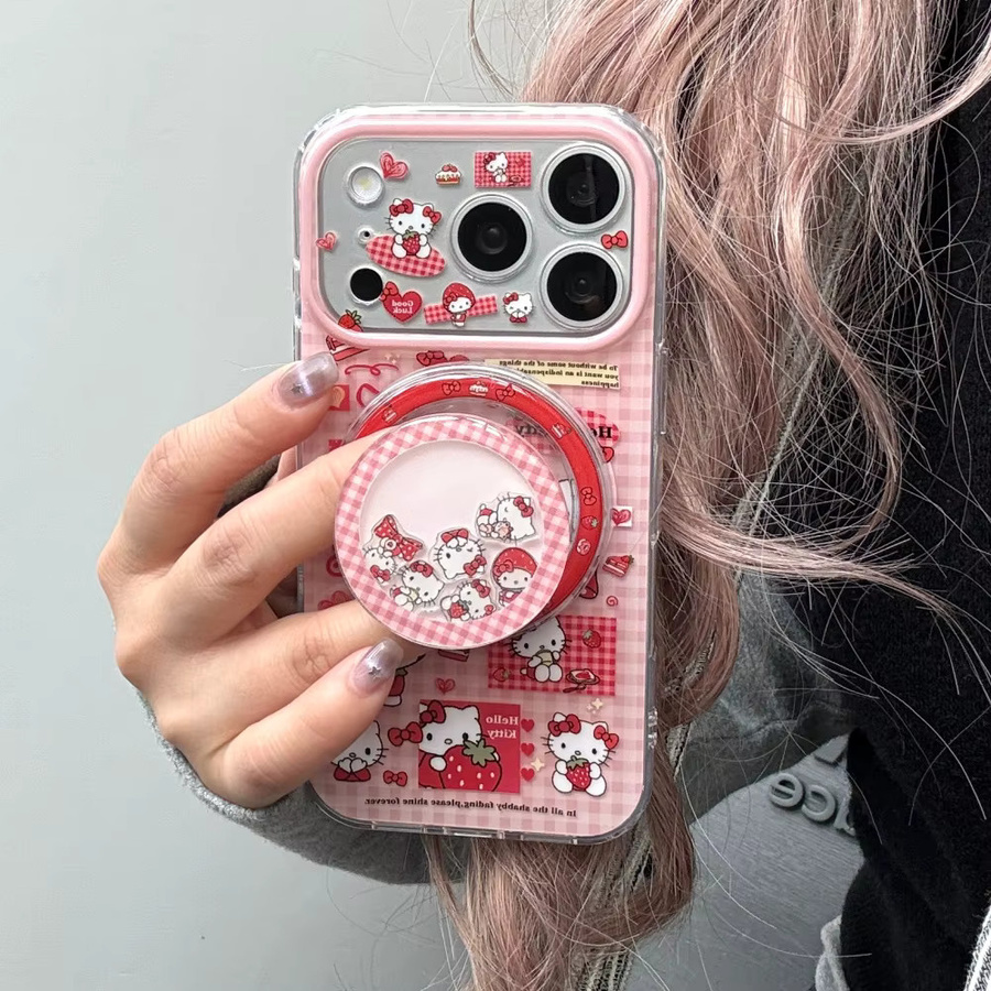 Sanrio Erdbeer Handyhülle mit magnetischem Saugnapf und Vollbild-Schutz für iPhone 17 Pro, 16 Pro, 15 und 14 Pro Max in Multicolour - Bild 3
