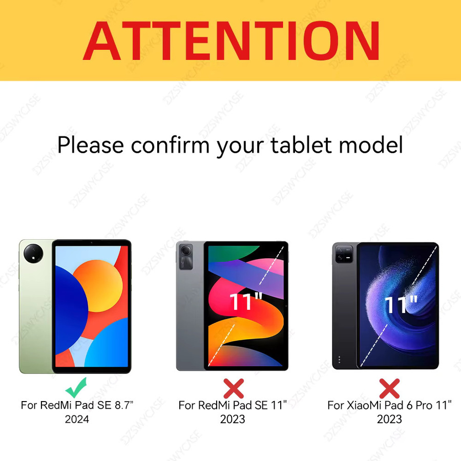 DZSWYCASE Schutzhülle für Xiaomi Redmi Pad SE 8,7 Zoll in Transparent Grün mit Stifthalter, 360 Grad drehbarem Ständer und automatischer Aufwach- und Schlaffunktion - Bild 2