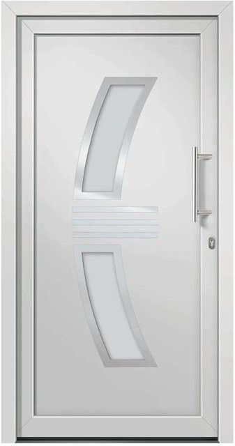 vidaXL Haustür modern in Weiß, Material: Aluminium und Kunststoff, B/H: 88 x 200 cm - Bild 1