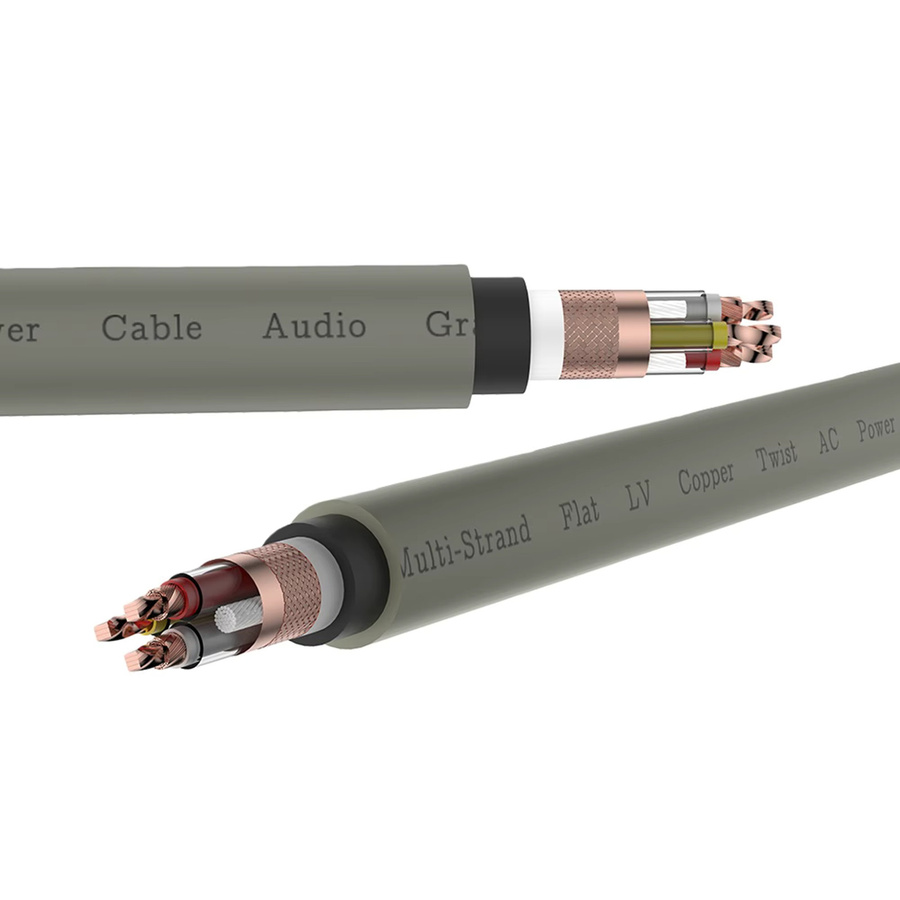 Viborg VP1707 Hi-End DIY Audiophile AC Power Line Kabel aus flachem LV Kupfer in Grau, Länge: 1 m - Bild 2