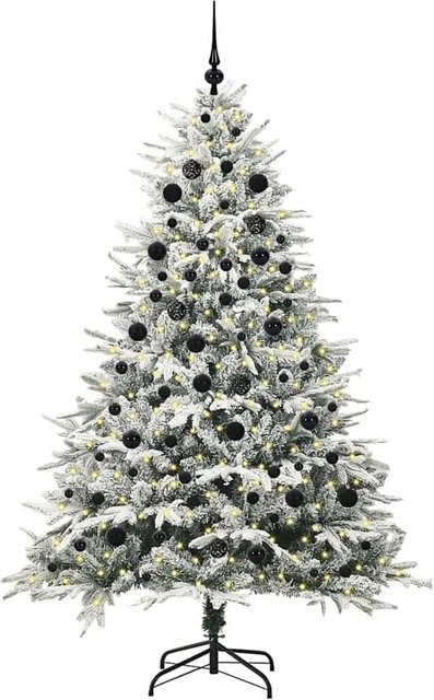 vidaXL Künstlicher Weihnachtsbaum als Tischmodell in Grün mit weißer Beleuchtung und Kugelset - Bild 1