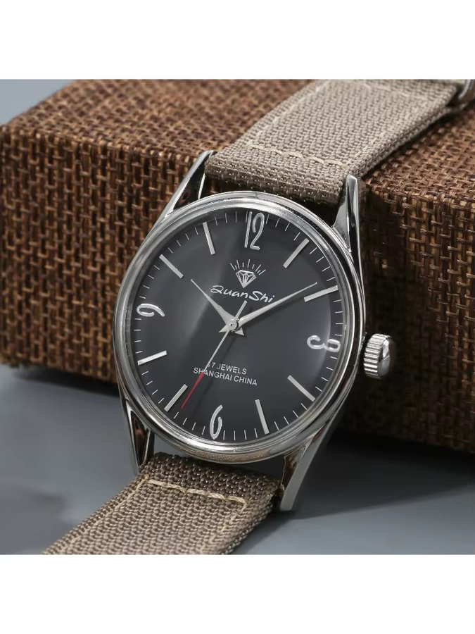 HEIMDALLR Armbanduhr, Handaufzug, Edelstahl, 38 mm, Herren, Schwarz - Bild 6