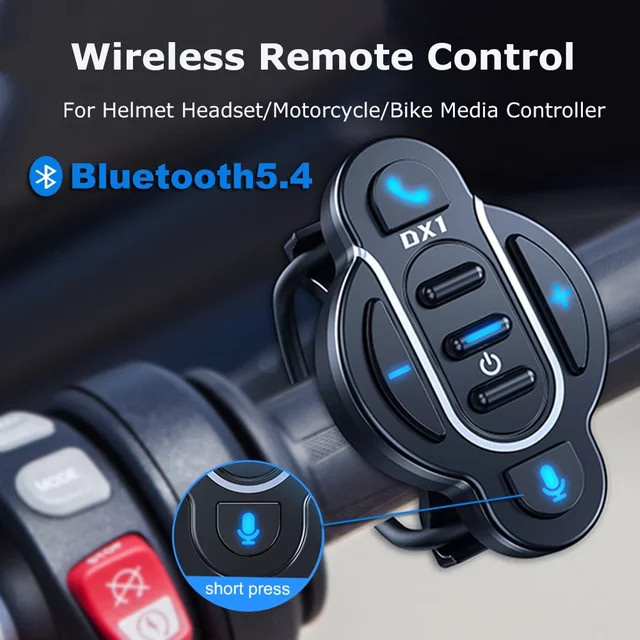Kebidumei Intelligente Bluetooth 5.4 Fernbedienung Wasserdichter Media Controller in Schwarz für Helm Kopfhörer Motorrad und Fahrrad Lenker - Bild 1