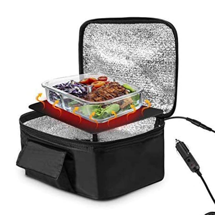 Tragbare Mini-Auto-Mikrowelle 12V Elektrischer Ofen mit Schnellaufheizfunktion in Schwarz für Camping und Reisen - Bild 1