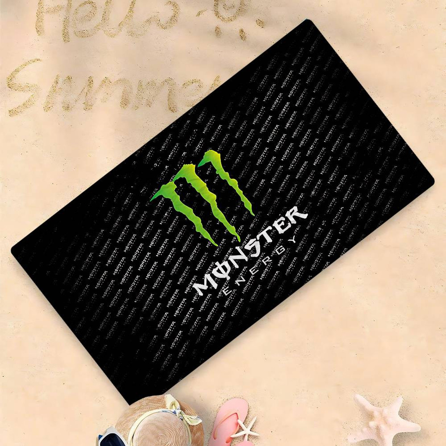 M-MonsterS LOGO Energie Mikrofaser Strandtuch, schnelltrocknendes und super saugfähiges Pool Handtuch mit Anime-Print, Breite: 30 cm, Länge: 60 cm - Bild 2