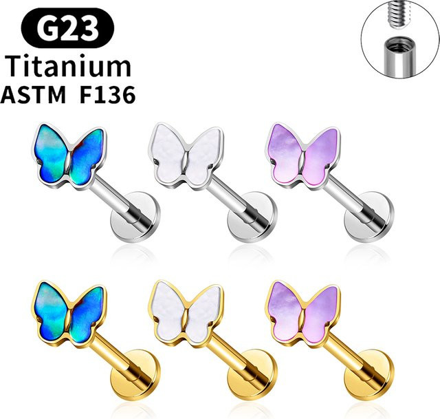 UHERA Ohrstecker Titan, Schmetterling, Silber, Damen, Mädchen - Bild 1