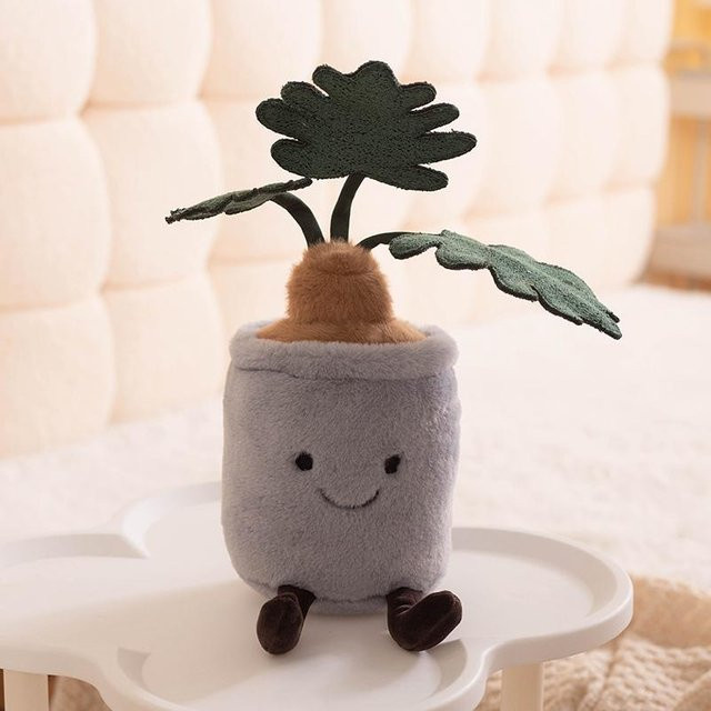 Linyi toy Monstera Deliciosa Topfpflanze, Plüschtier, Grün, 35cm - Bild 1