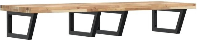 vidaXL Waschbeckenregal zur Wandmontage aus Stahl und Akazienholz in Schwarz-Braun - Bild 1