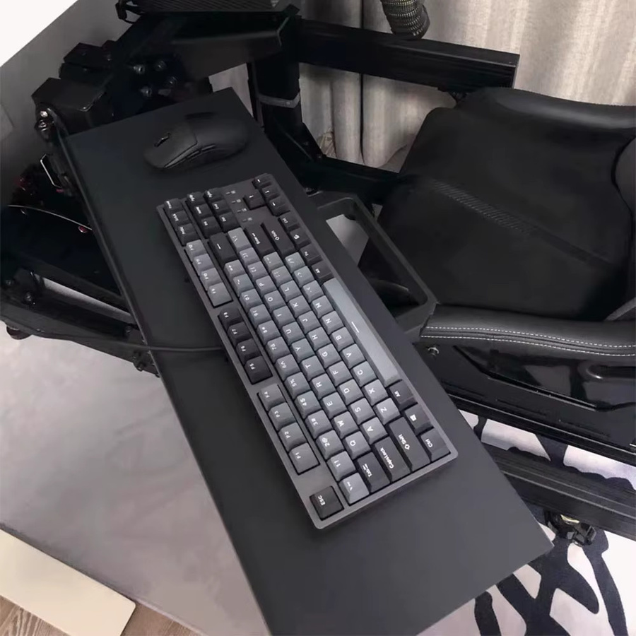 ZCGM SimRacing Metall Tastatur- und Mausablage in Schwarz, verstellbar und drehbar für Sim-Racing Simulationen - Bild 3