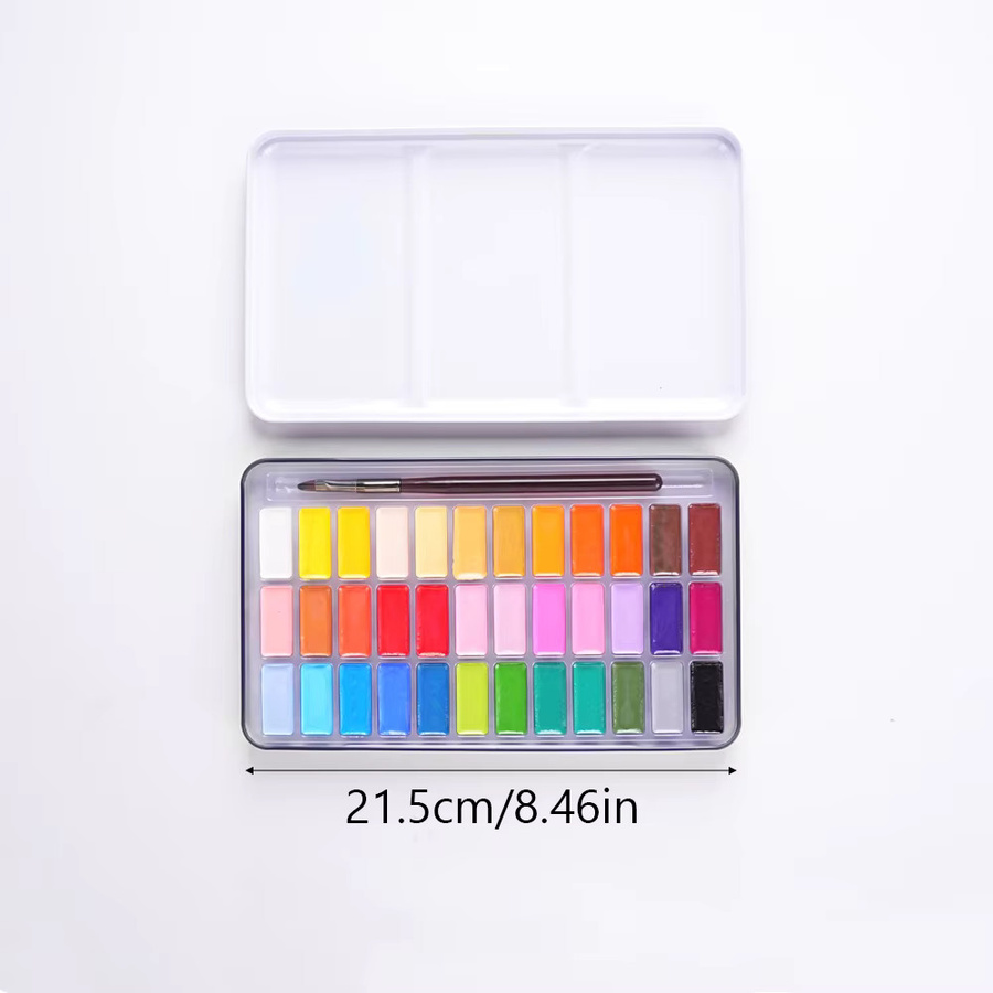 Tragbares Aquarellfarben-Set mit Pinsel und festen Pigmenten in Multicolour für Outdoor-Skizzen - Bild 3