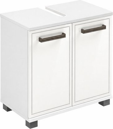 Schildmeyer Waschbeckenunterschrank Adana in Weiß Hochglanz, B/H/T: 59,8 x 62,4 x 32,6 cm - Bild 1
