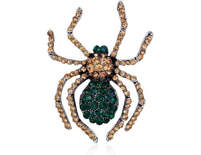 YIRAN Jewelry Spinnenbrosche, Strass, Kristall, Schwarz, Damen, Vintage - Bild 1