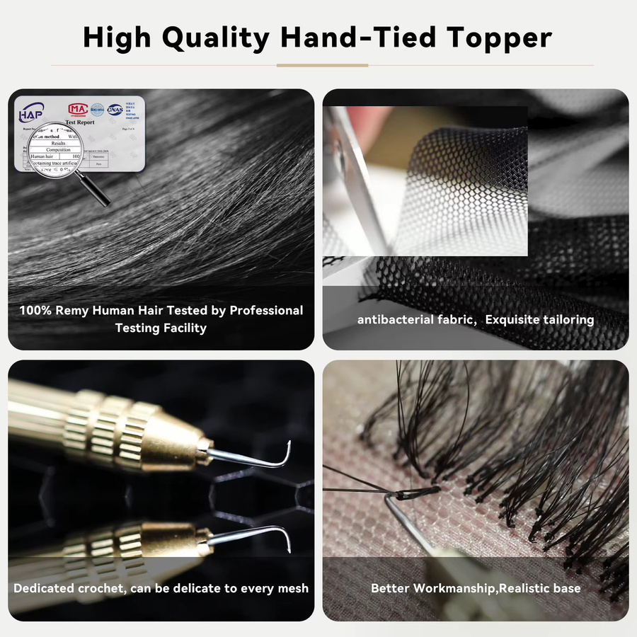 HAIRCUBE Echthaar-Topper, honigbraun, 3D-Wispy-Pony, 25,4 cm, Damen - Bild 5