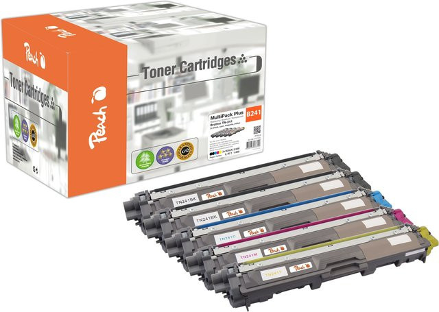 Peach B241 Toner-Set für Brother TN-241, 5 Stück (2x Schwarz, Cyan, Magenta, Gelb), wiederaufbereitet - Bild 1