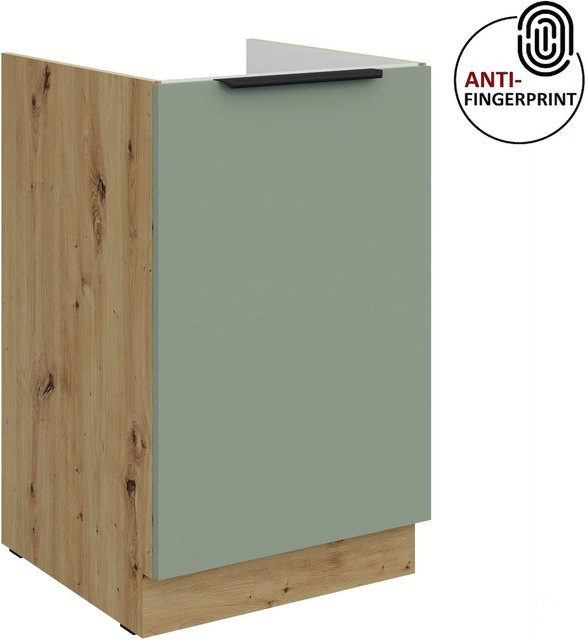 Küchen Spülenschrank ARIA in Aquamarin Matt mit Anti-Fingerprint-Beschichtung, Breite: 50 cm - Bild 1