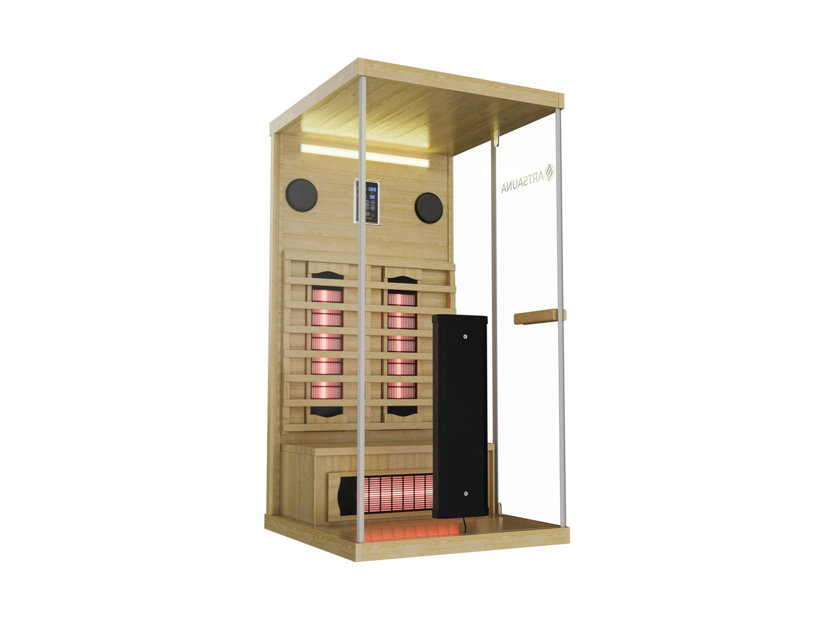 Artsauna Infrarotkabine Göteborg aus Hemlockholz für 1 Person, Braun, B/T/H: 90 x 90 x 190 cm - Bild 2