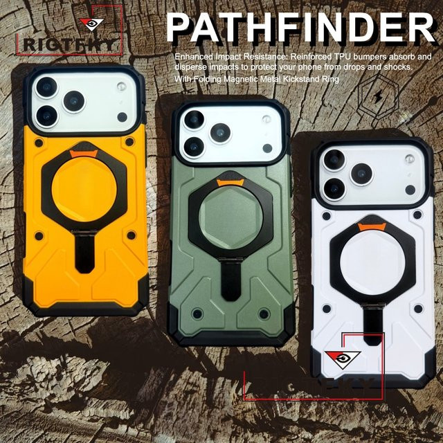 RIGTFKY Stoßfeste Rüstungs-Handyhülle für iPhone mit magnetischer Halterung und Standfunktion in Transparent oder Weiß - Bild 1