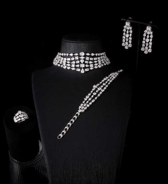 IN JEWELIFE Schmuckset Choker-Halskette, Zirkonia, Silber, Damen - Bild 1