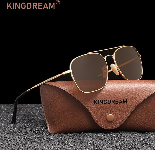 KINGDREAM Sonnenbrille Aviator, Vollrand, Metall, Gold, Unisex - Bild 1