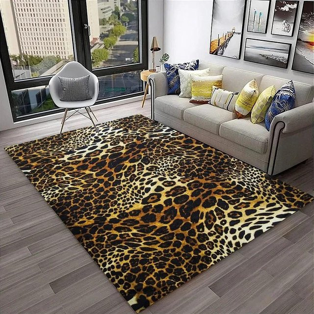 Karpetti Teppich mit Leopardenmuster in Multicolour, B/T: 90 x 60 cm - Bild 1