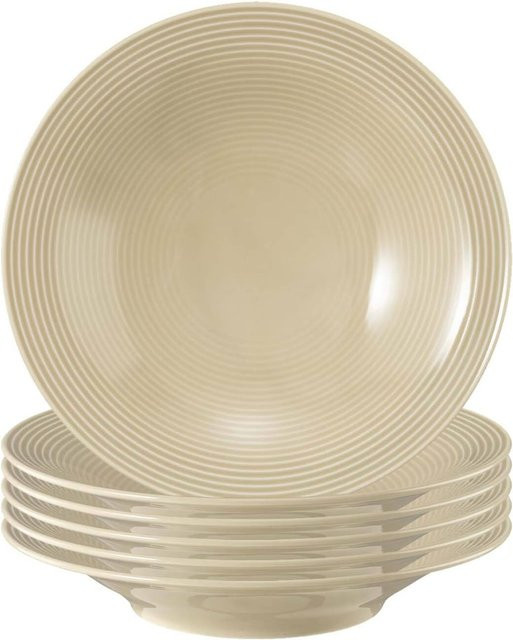 Seltmann Weiden Suppenteller Beat Color Glaze Beige aus Porzellan 6er Set Durchmesser: 22,5 cm - Bild 1