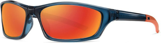 Techsuit 24101 Sportsonnenbrille, Unisex, Vollrand, rectangular, schwarz-orange, TR90, polarisiert - Bild 1
