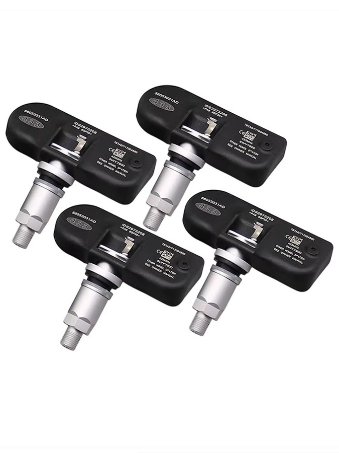 4er-Set GANGLE Reifendruckkontrollsystem TPMS Sensoren 433 MHz in Schwarz für Chrysler 300, Dodge Charger und Journey, Teilenummer 56053031 AD / 56053031 AC / 68078768 AA - Bild 2