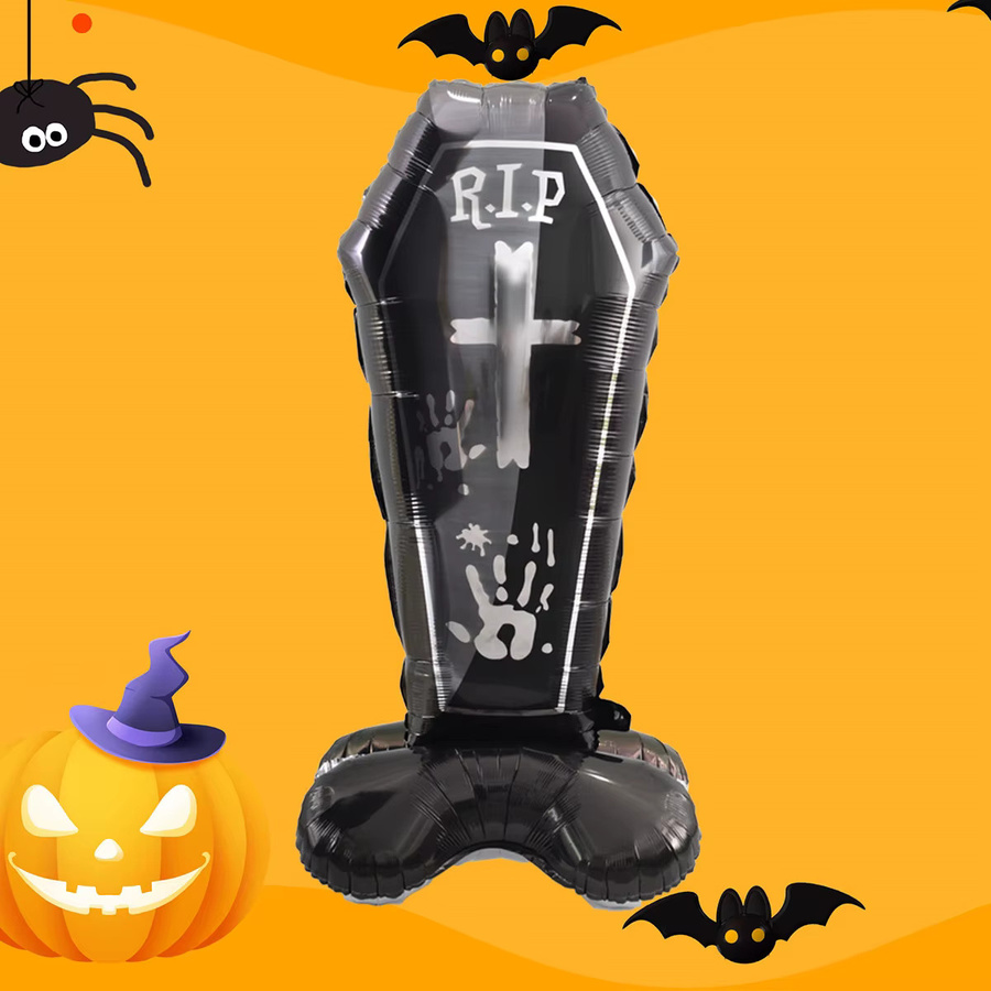 EACH PARTY Halloween Dekoration Turm in Grabsteinform mit Folienballons, 152,4 cm Höhe - Bild 2