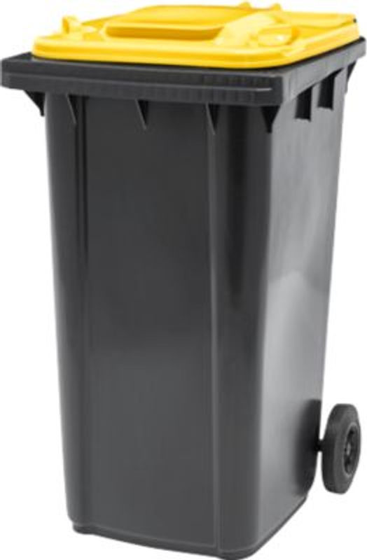 Fahrbare Mülltonne SSI Schäfer GMT eXtra, 240 l, schwarz-gelb, mit Flip-Lid und vorbereitet für Chipaufnahme - Bild 2