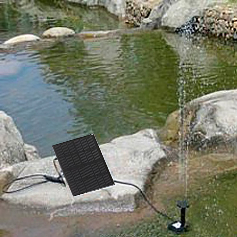 Bürstenlose Solar Wasserpumpe für Garten und Teich in Schwarz, 6V 1,2W zur Bewässerung und für Schwimmende Pflanzen - Bild 2