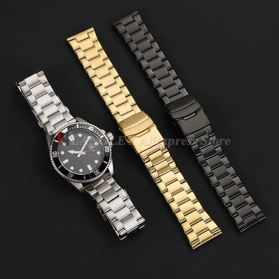 Uhrenarmband Edelstahl, Silber, Faltschließe, Unisex - Bild 2