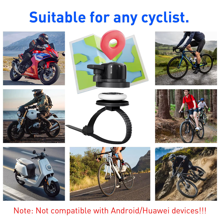 MOSON GPS-Fahrrad-Tracking-Glocke in Schwarz mit iOS Wo ist Funktion als Mini-Ortungsgerät für Diebstahlschutz und Haustier-Positionierung - Bild 6